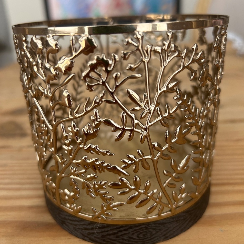 Bath & Body Works Gold Vines Metal Candle Holder